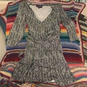 Peck & Peck belted stretchy black and white dress, XL